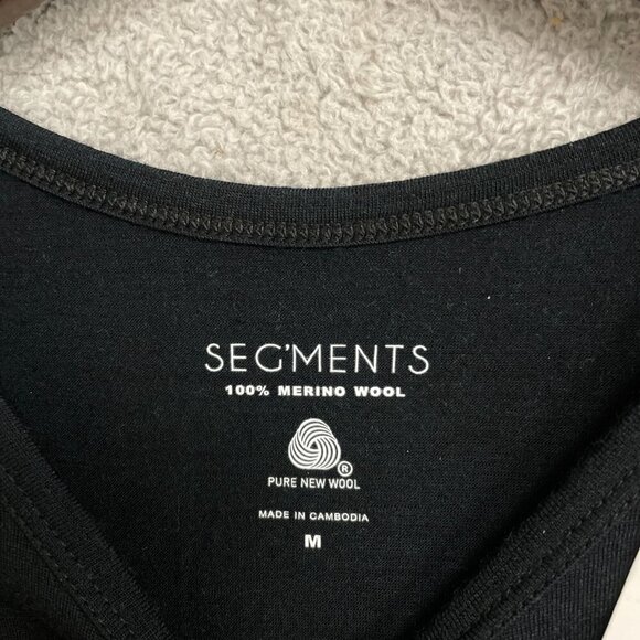 NEW Segments 100% Merino Wool Women's M Black Long Sleeve Top - Picture 6 of 9